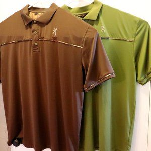 Browning Polo Shirts with Camo Trim. Men's size XL